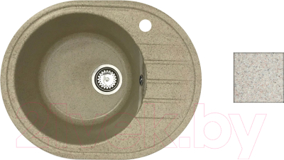Мойка кухонная БелЭворс New Lux L (темно-бежевый, без сифона) - фото