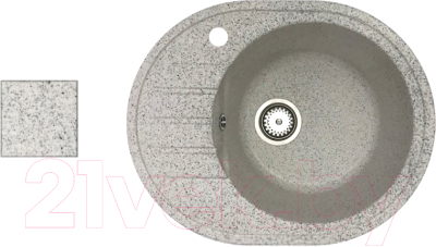 Мойка кухонная БелЭворс New Lux R (олово, без сифона) - фото