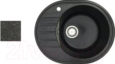 Мойка кухонная БелЭворс New Lux R (черный, без сифона) - фото