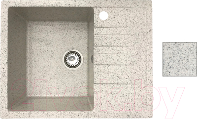 Мойка кухонная БелЭворс Vega L (олово, без сифона) - фото