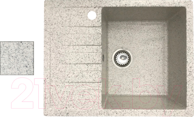 Мойка кухонная БелЭворс Vega R (олово, без сифона) - фото