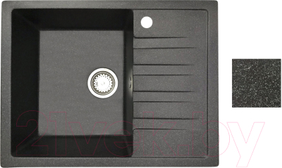 Мойка кухонная БелЭворс Vega L (черный, без сифона) - фото