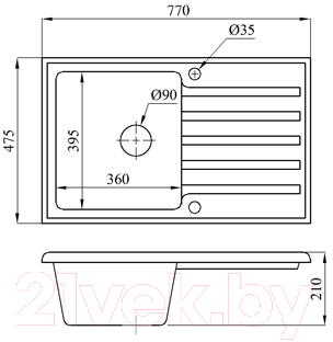 Мойка кухонная БелЭворс Styl L (олово, без сифона)