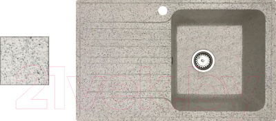 Мойка кухонная БелЭворс Styl R (олово, без сифона) - фото
