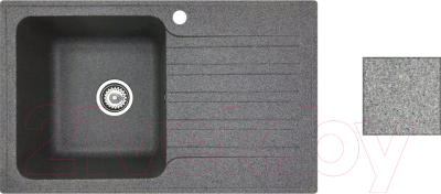 Мойка кухонная БелЭворс Styl L (серый, без сифона) - фото