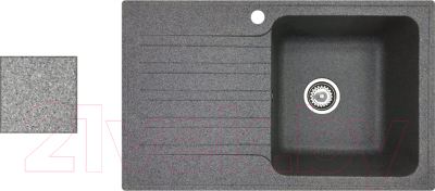 Мойка кухонная БелЭворс Styl R (серый, без сифона) - фото