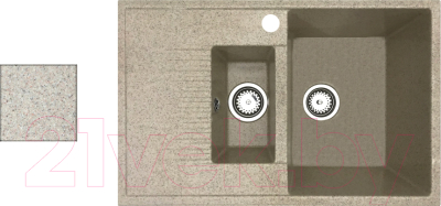 Мойка кухонная БелЭворс Forma R (темно-бежевый, без сифона) - фото