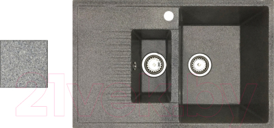 Мойка кухонная БелЭворс Forma R (серый, без сифона) - фото
