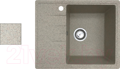 Мойка кухонная БелЭворс Mila R (темно-бежевый, без сифона) - фото