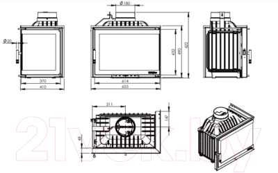 Каминная топка Nordflam Etna EKO (левая)