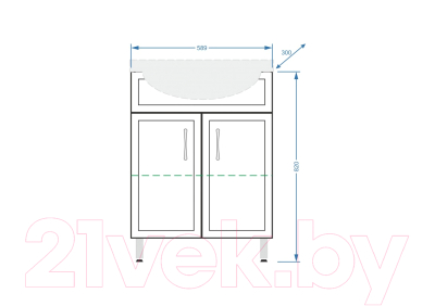 Тумба под умывальник Vako Венеция Эрика 60 / 98631
