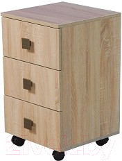 Тумба Мебель-КМК Лондон 3Я 0467.4 (дуб сонома/капучино) - фото