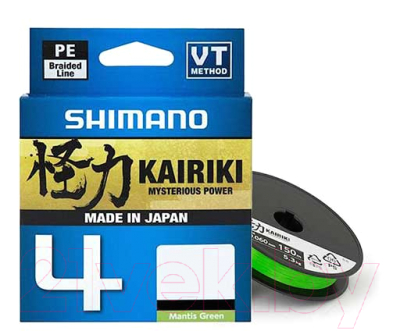 Леска плетеная Shimano Kairiki 4 PE 0.16мм / LDM54TE1516015G (150м, зеленый)