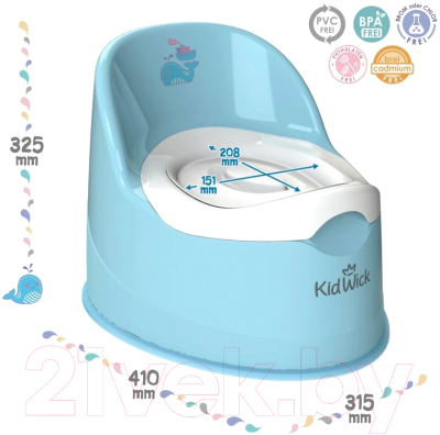 Детский горшок Kidwick Гигант / KW060202 (голубой/белый)