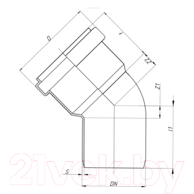 Отвод внутренней канализации Ostendorf ДУ 32х45 / 110120