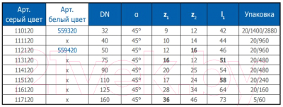 Отвод внутренней канализации Ostendorf ДУ 32х45 / 110120