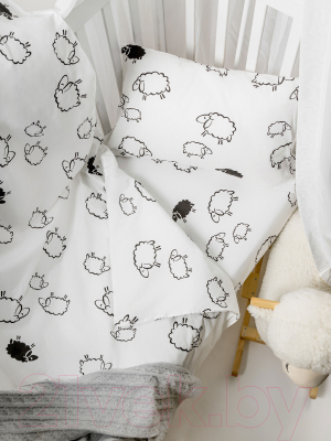 Комплект постельный для малышей Amarobaby Baby Boom Овечки / КПБ-3 Овечки