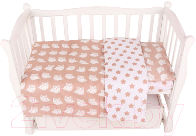 Комплект постельный для малышей Amarobaby Baby Boom Пряники / КПБ-3 Пряники коричневый - фото