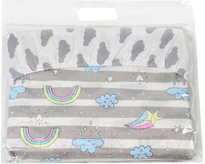 Комплект постельный для малышей Amarobaby Baby Boom Радуга / КПБ-3-Радуга