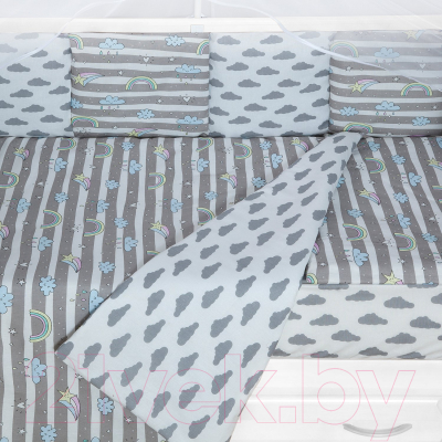 Комплект постельный для малышей Amarobaby Baby Boom Радуга / КПБ-3-Радуга