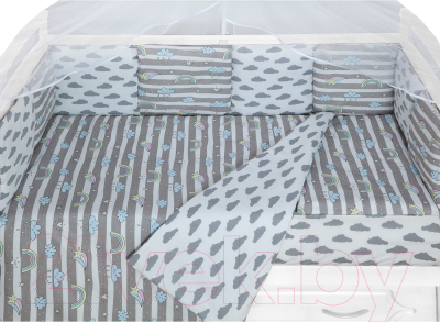 Комплект постельный для малышей Amarobaby Baby Boom Радуга / КПБ-3-Радуга
