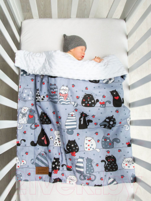 Плед для малышей Amarobaby Растем вместе Котики / AMARO-62RV-Ko