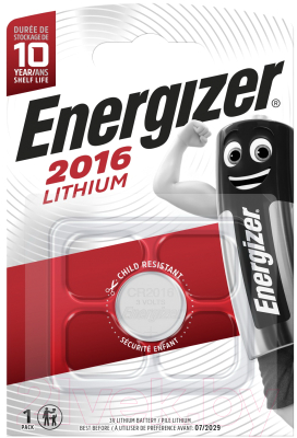 Батарейка Energizer Miniatures Lithium S CR2016 FSB1 / E301021802 - фото