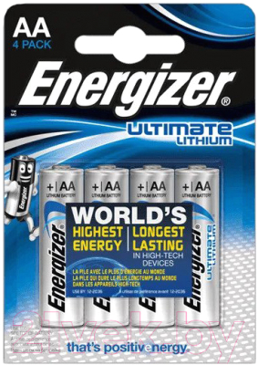 Комплект батареек Energizer Ultim Lith FR06 AA FSB4 / E301535300 - фото