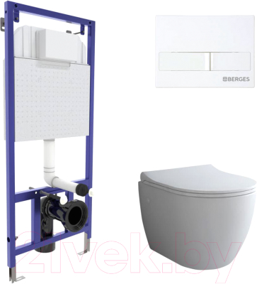 Унитаз подвесной с инсталляцией Berges Novum / 043263 - фото