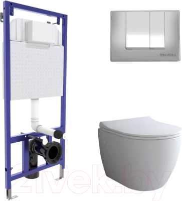 Унитаз подвесной с инсталляцией Berges Novum / 043267 - фото