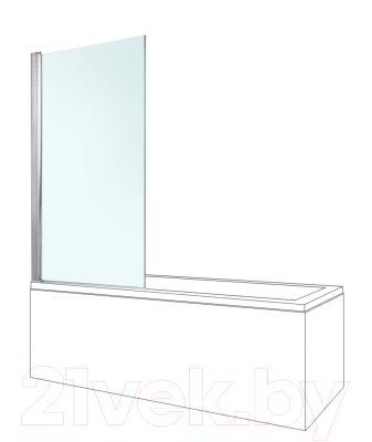 Стеклянная шторка для ванны Berges River 80x140 / 062102