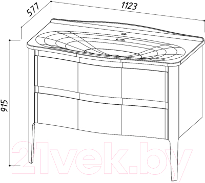 Тумба под умывальник Belux Анжело Н110-02