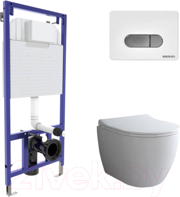 Унитаз подвесной с инсталляцией Berges Novum / 043262 - фото