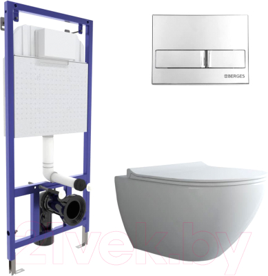 Унитаз подвесной с инсталляцией Berges Novum / 043272 - фото