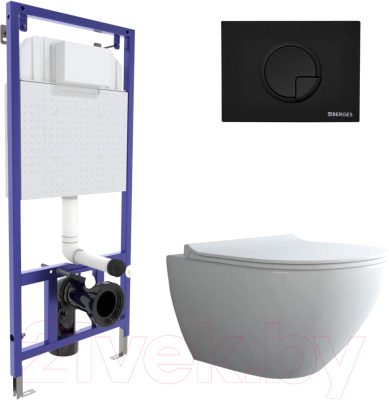 Унитаз подвесной с инсталляцией Berges Novum / 043268 - фото