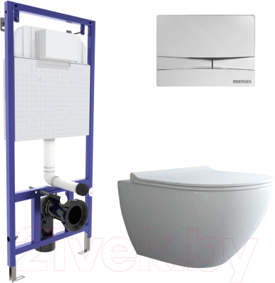 Унитаз подвесной с инсталляцией Berges Novum / 043269 - фото