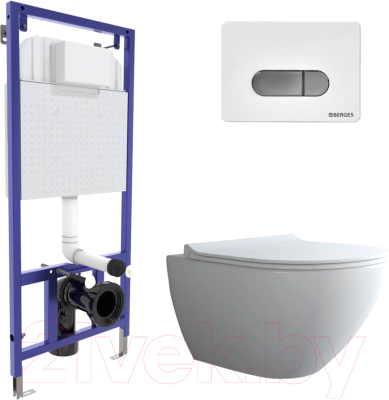 Унитаз подвесной с инсталляцией Berges Novum / 043270 - фото