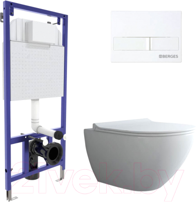 Унитаз подвесной с инсталляцией Berges Novum / 043271 - фото