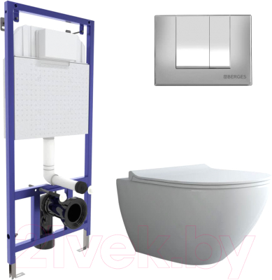 Унитаз подвесной с инсталляцией Berges Novum / 043247 - фото
