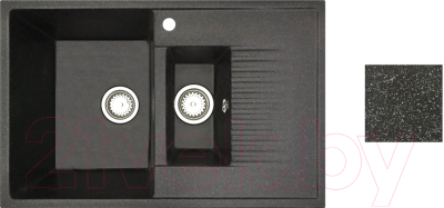 Мойка кухонная БелЭворс Forma L (черный, без сифона) - фото