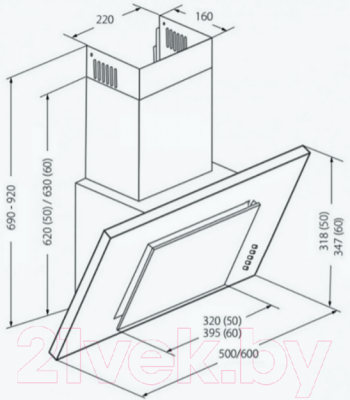 Вытяжка наклонная Akpo Optima Eco 60 WK-4 (черный)