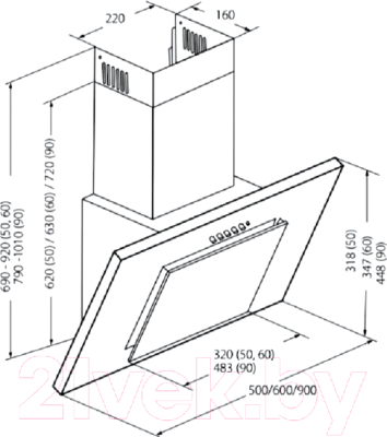 Вытяжка наклонная Akpo Nero Eco 50 WK-4