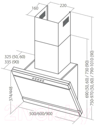 Вытяжка наклонная Akpo Kastos Eco 90 WK-4