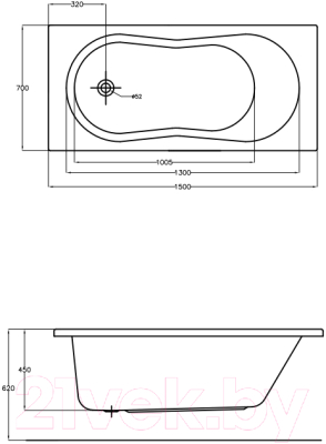 Ванна акриловая Cersanit Nike 150x70