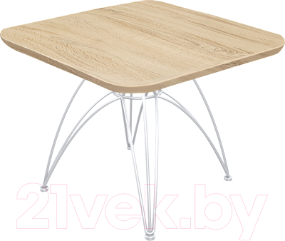 Журнальный столик Sheffilton SHT-S112/ЛДСП 60x60 (хром лак/дуб сонома) - фото