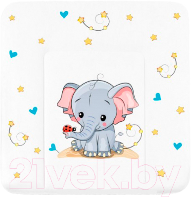 Пеленальный матрас GLOBEX Люкс Слон Звезды / 4208 - фото