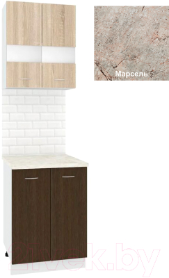 Комплект кухонных модулей Кортекс-мебель Корнелия Экстра 60рс2д - фото