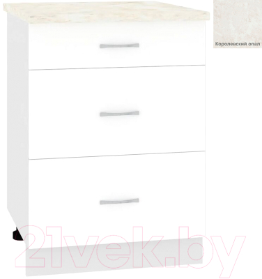 Шкаф-стол кухонный Кортекс-мебель Корнелия Лира НШ60р3ш - фото