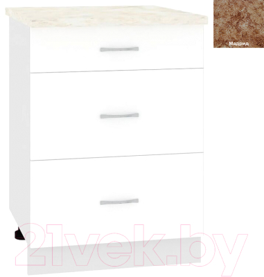 Шкаф-стол кухонный Кортекс-мебель Корнелия Лира НШ60р3ш - фото