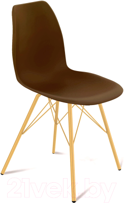 Стул Sheffilton SHT-ST29/S37 (коричневый/золото) - фото